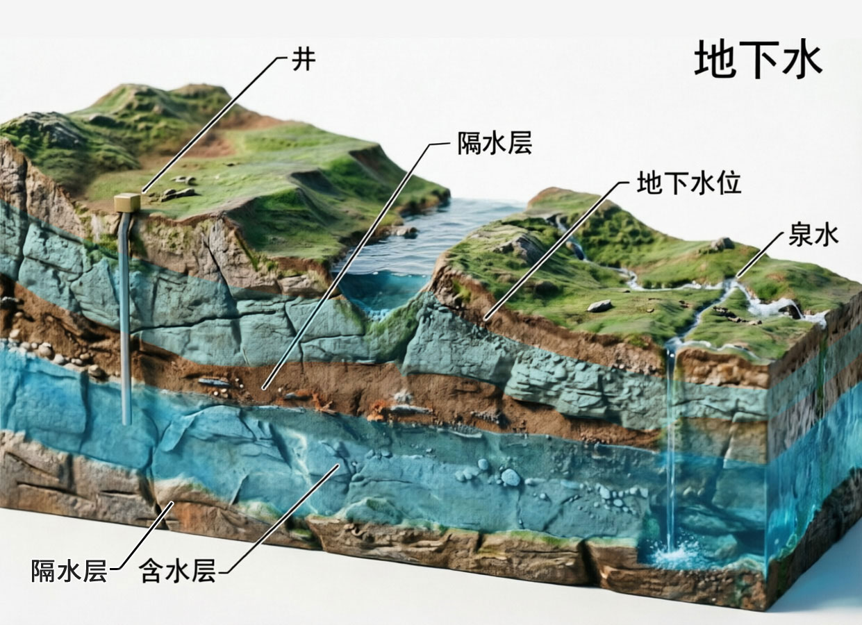 地下水3D构造示意图 地下水3D构造示意图